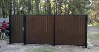 Купить распашные ворота из профнастила Балтийск, цена от 2727 руб.